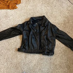 Black leather jacket